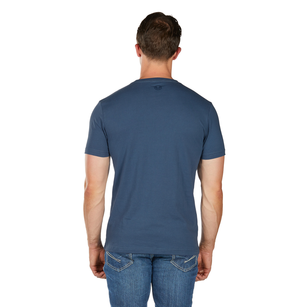 Bullzye Mens Muster S/S Tee (B6W1503510) Blue Steel