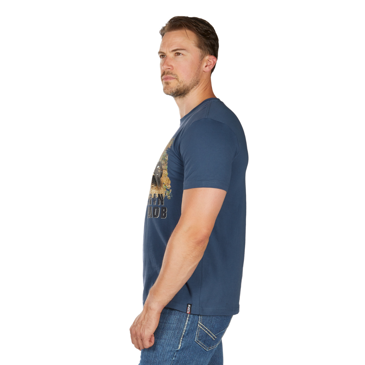 Bullzye Mens Muster S/S Tee (B6W1503510) Blue Steel