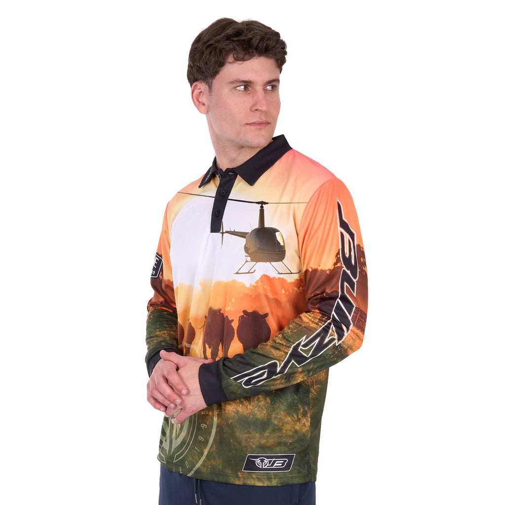 Bullzye Mens Orion L/S Fishing Tee (B6S1569659) Multi