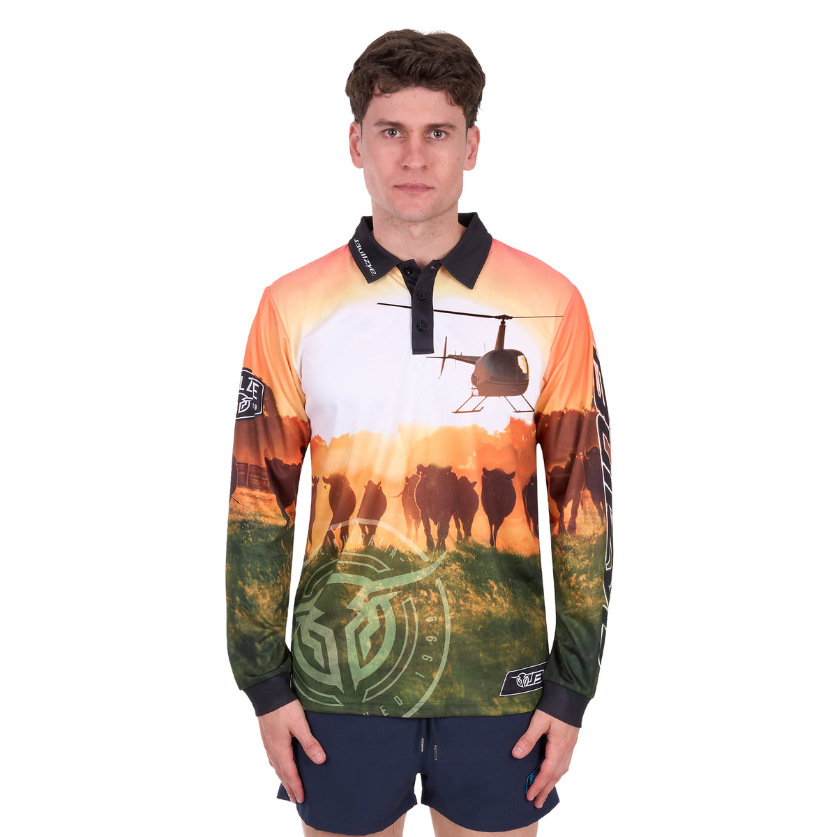 Bullzye Mens Orion L/S Fishing Tee (B6S1569659) Multi