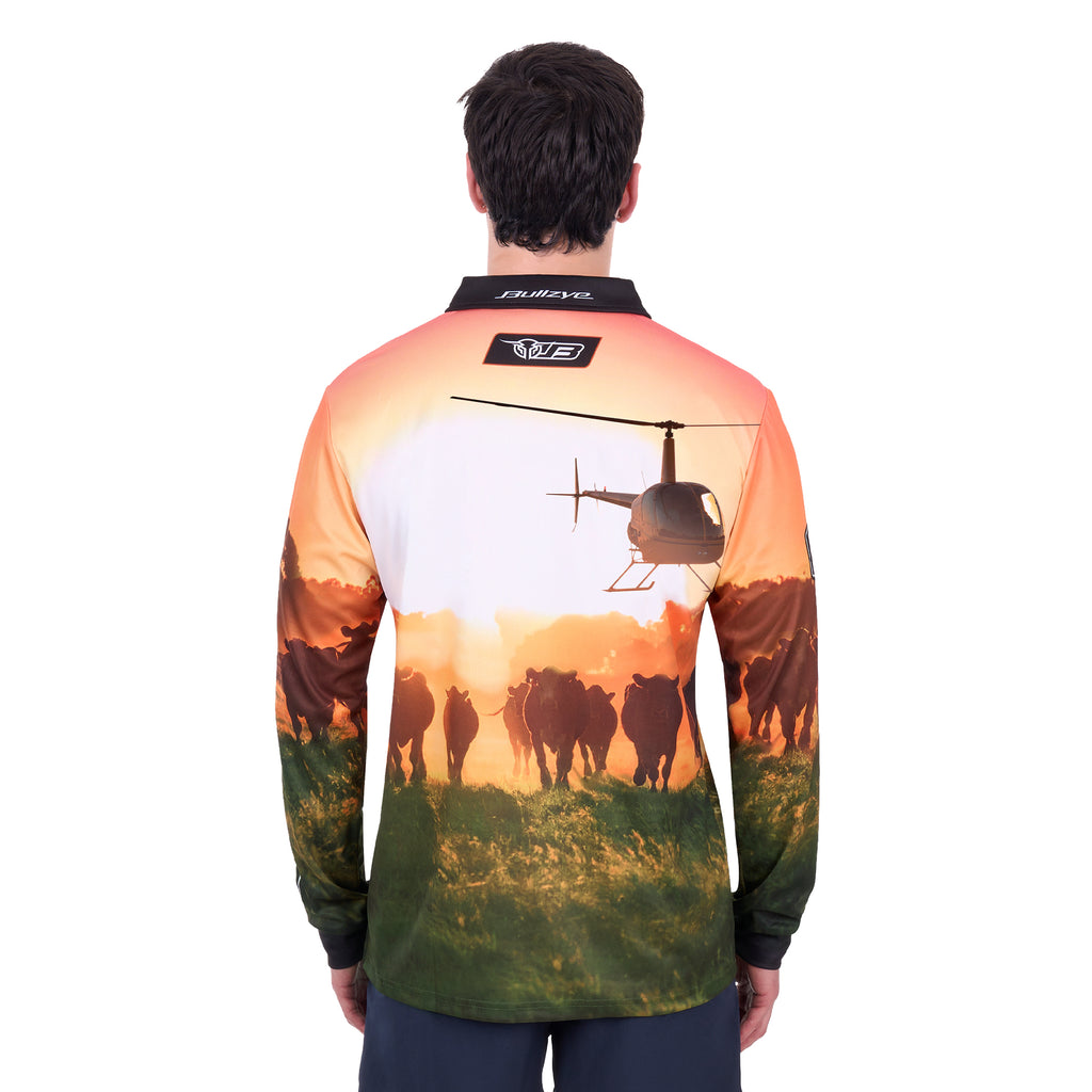 Bullzye Mens Orion L/S Fishing Tee (B6S1569659) Multi