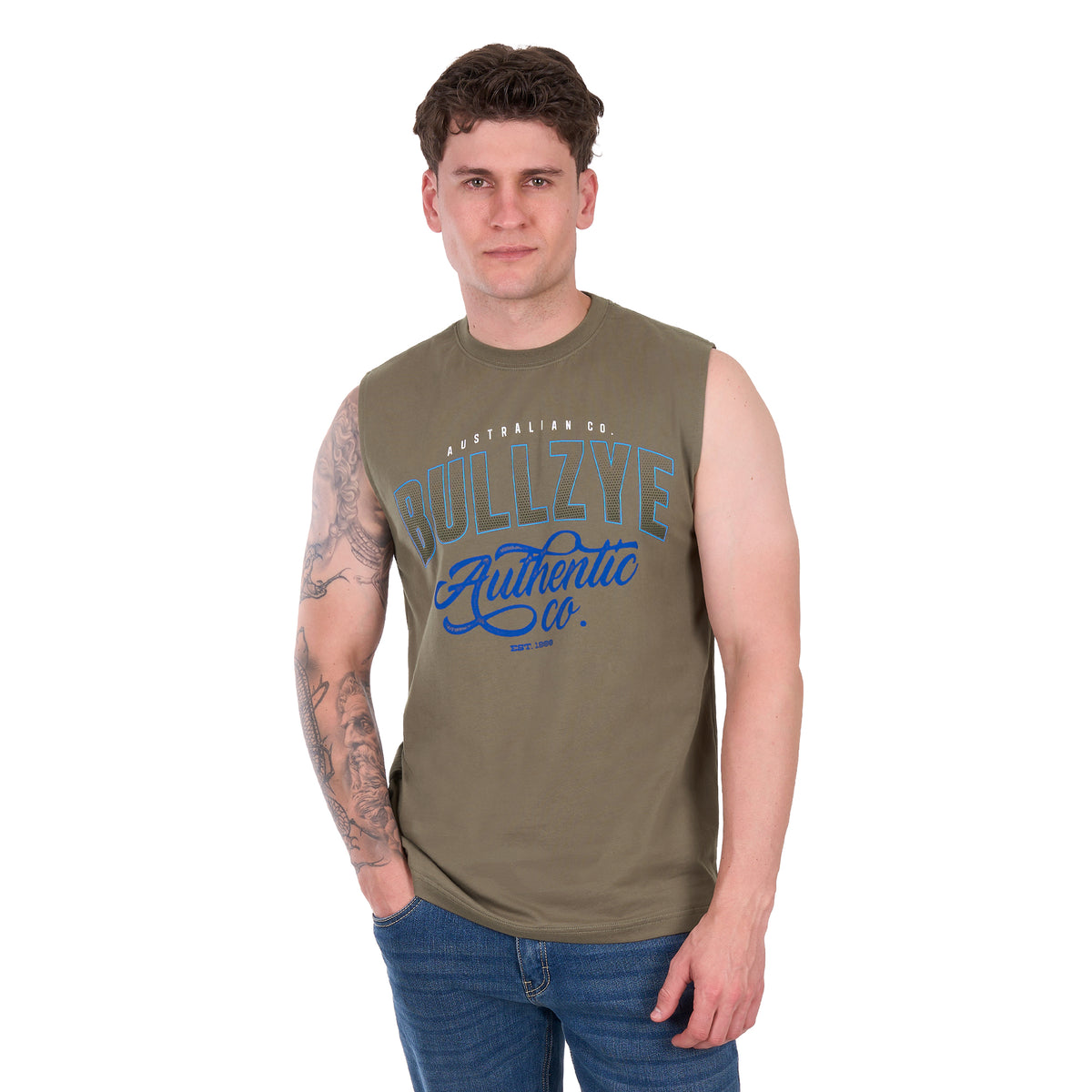 Bullzye Mens Seth Muscle Tank (B6S1510656) Military