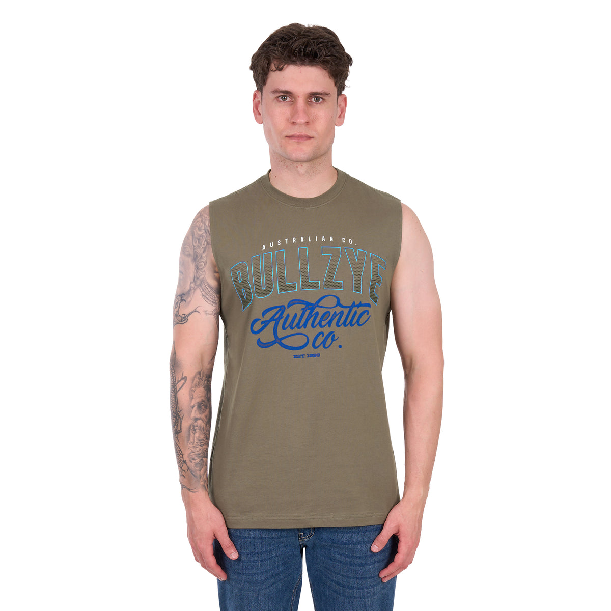Bullzye Mens Seth Muscle Tank (B6S1510656) Military
