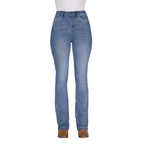 Bullzye Womens Beccy High Rise Bootcut Jeans (B6S2210686) Faded Blue