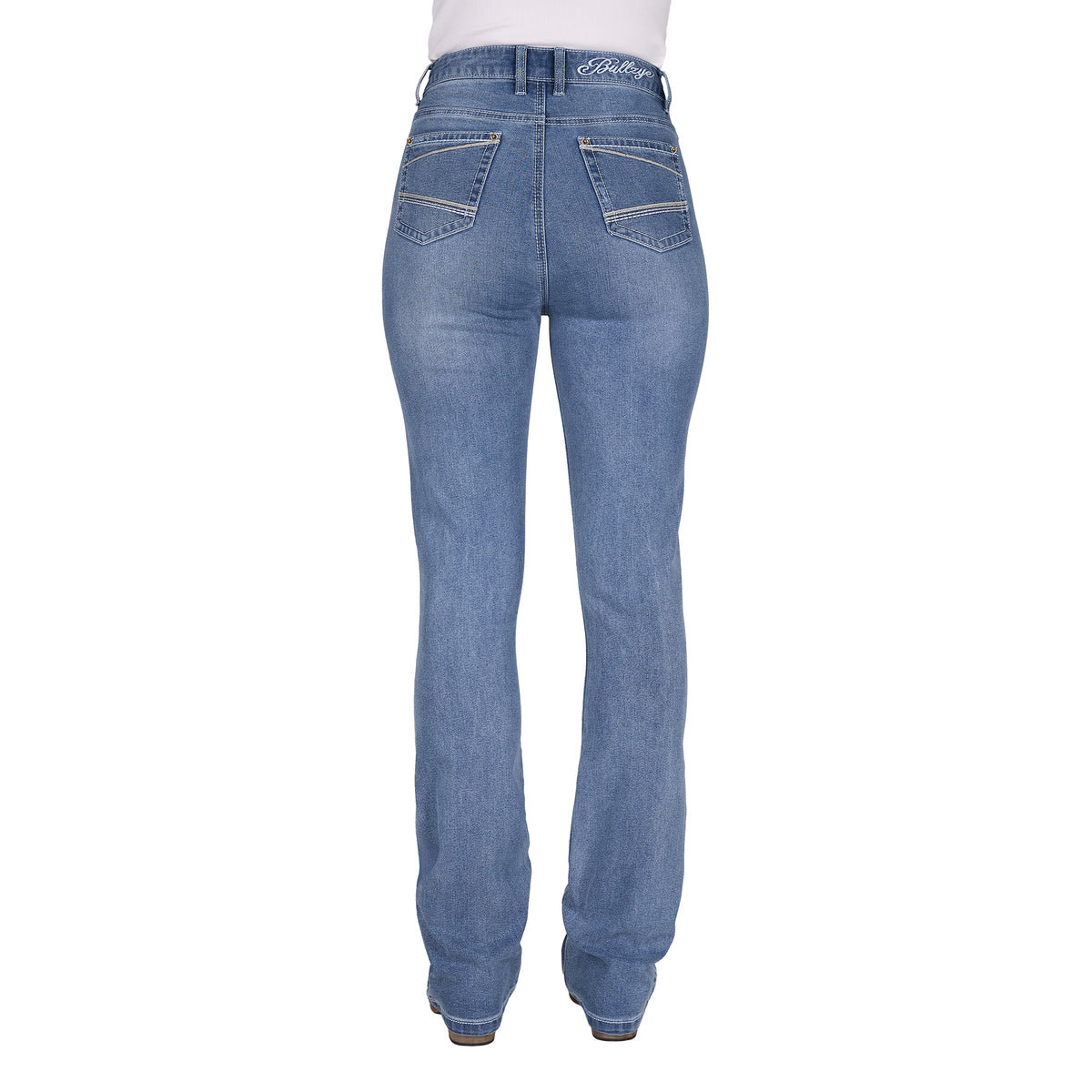 Bullzye Womens Beccy High Rise Bootcut Jeans (B6S2210686) Faded Blue