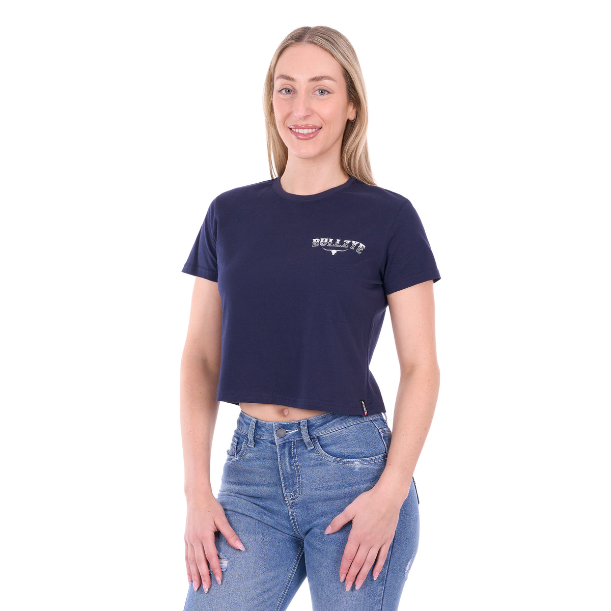 Bullzye Womens Bonnie Crop S/S Tee (B6S2514567) Navy