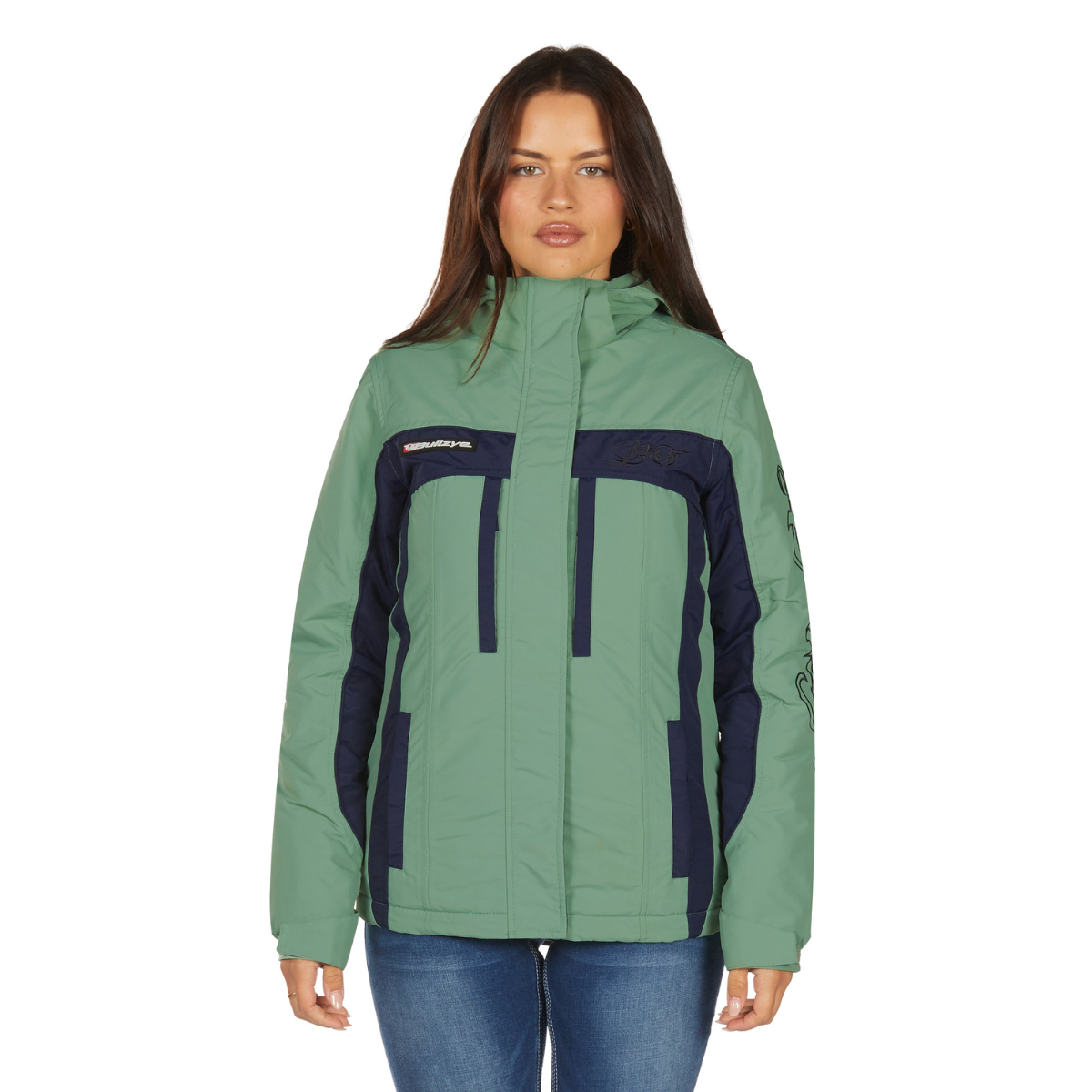 Bullzye Womens Carla Jacket (B6W2709529) Moss/Navy