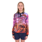 Bullzye Womens Grazing Horse L/S Fishing Tee (B6S2502598) Multi