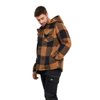CAT Mens Hooded Flannel Shirt Jacket (1040045.12949) Black/Bronze