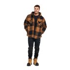 CAT Mens Hooded Flannel Shirt Jacket (1040045.12949) Black/Bronze