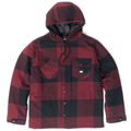 CAT Mens Hooded Flannel Shirt Jacket (1040045) Carmenere/Black
