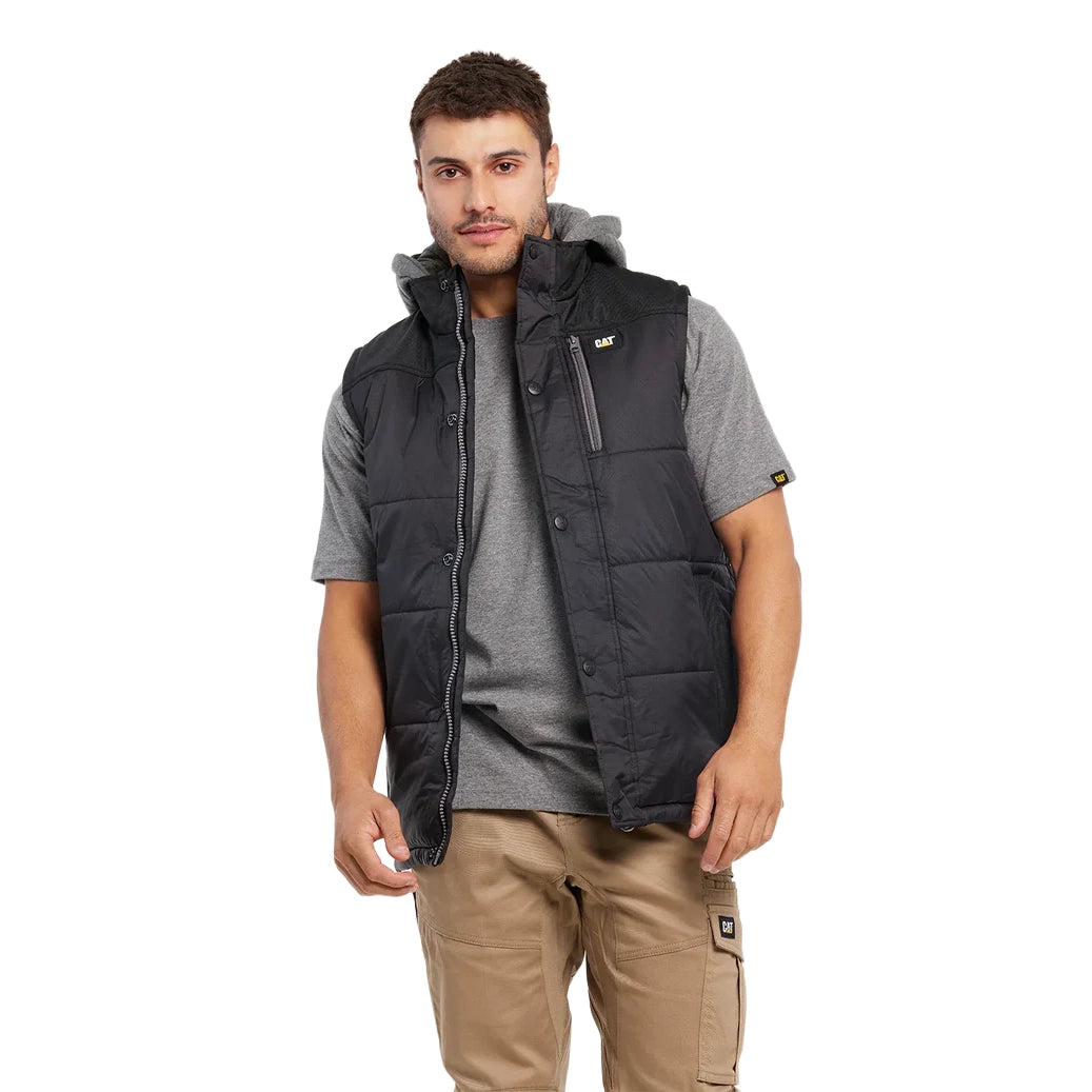 CAT Mens Hooded Work Vest (1320008.016) Black