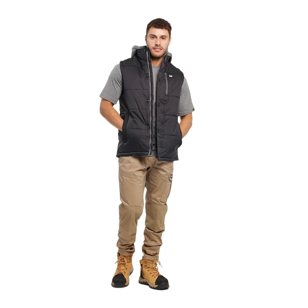 CAT Mens Hooded Work Vest (1320008.016) Black