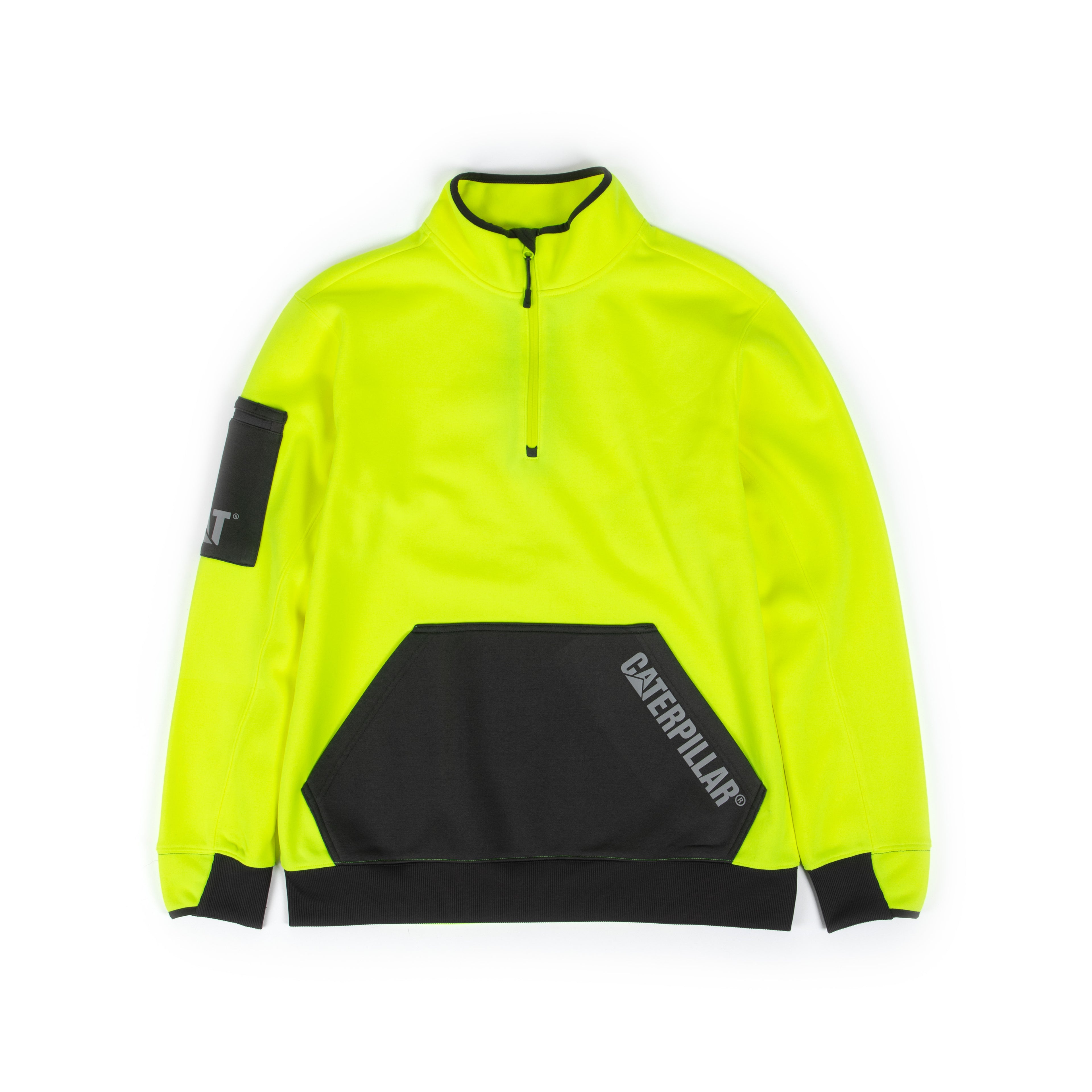 CAT Mens Impact Quarter Zip Hi Vis Sweatshirt (8050039) Yellow
