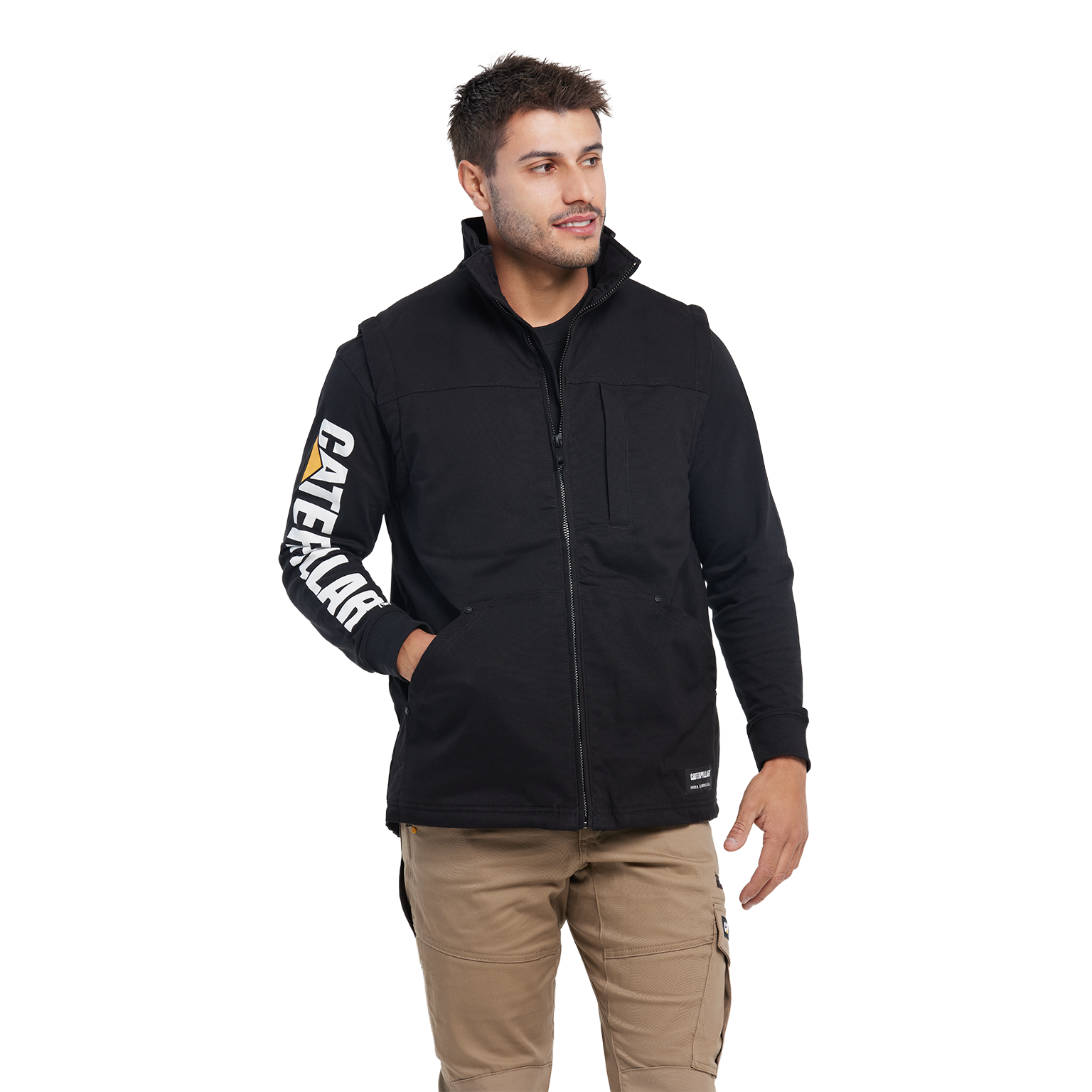 CAT Mens Sherpa Lined Vest (1040044.10158) Black
