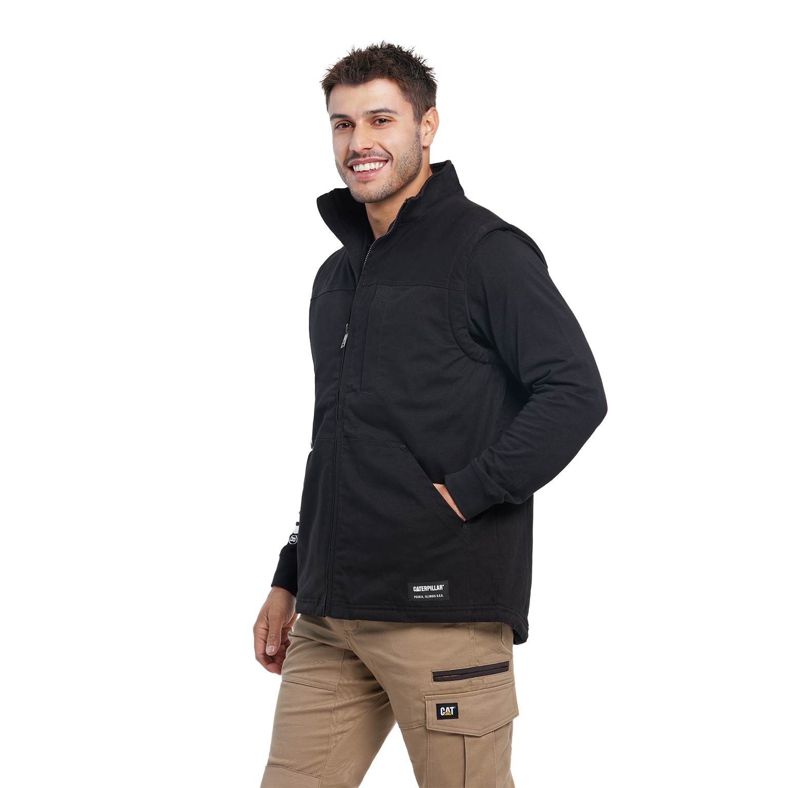 CAT Mens Sherpa Lined Vest (1040044.10158) Black