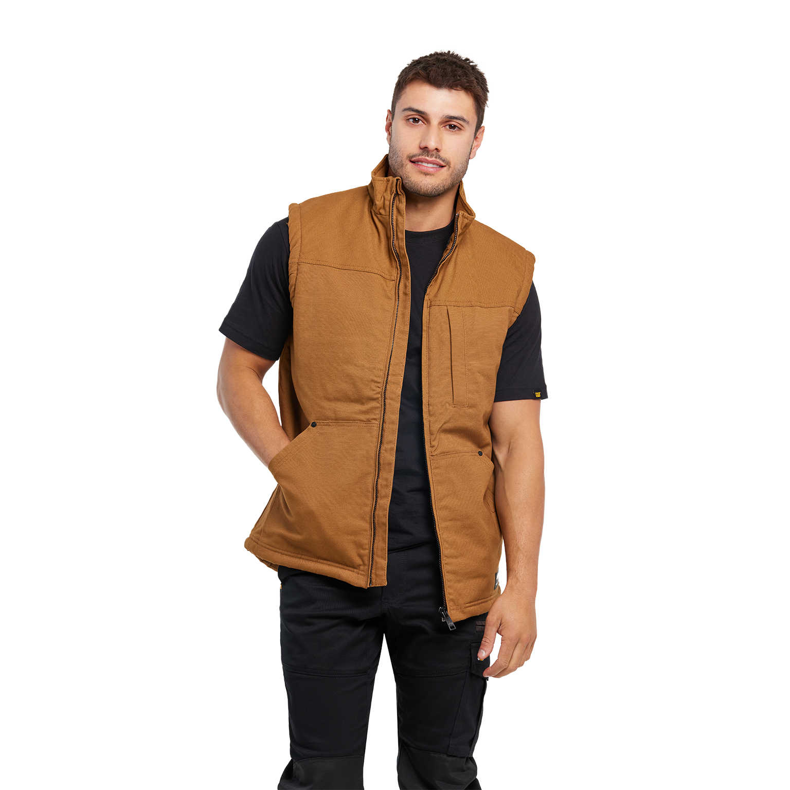 CAT Mens Sherpa Lined Vest (1040044.11768) Bronze