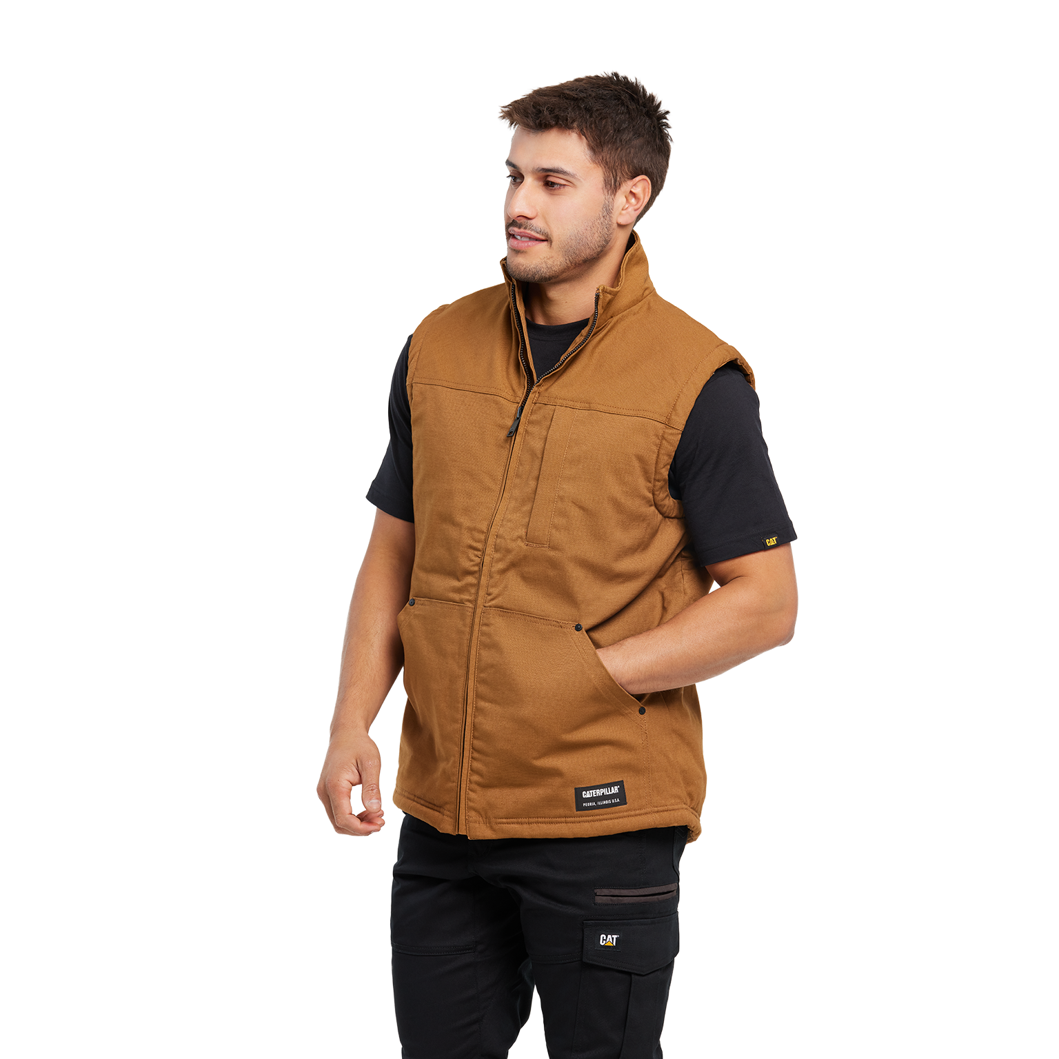 CAT Mens Sherpa Lined Vest (1040044.11768) Bronze