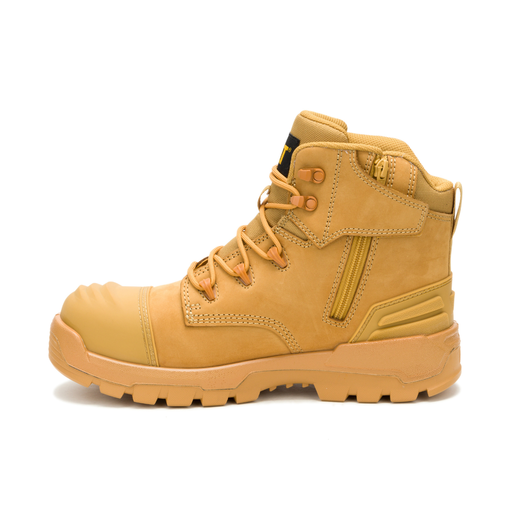 CAT Mens Striver XL 6" Zip Sided Work Boots (P727059) Honey