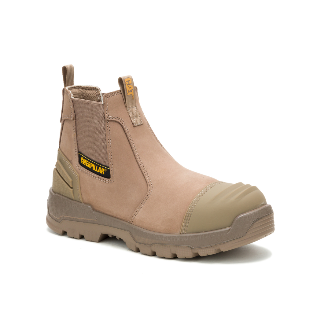 CAT Mens Striver XL Chelsea Elastic Sided Safety Boots (P727057) Stone