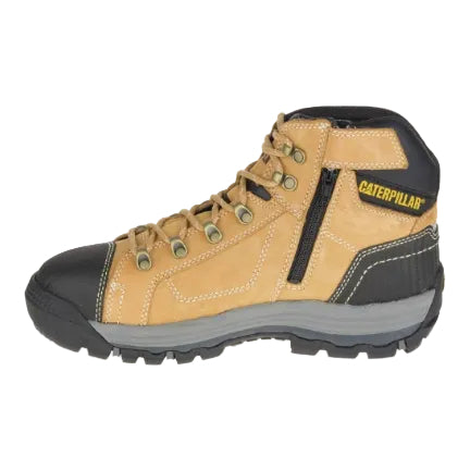CAT Mens Convex Zip Sided Safety Boots (P720053) Honey