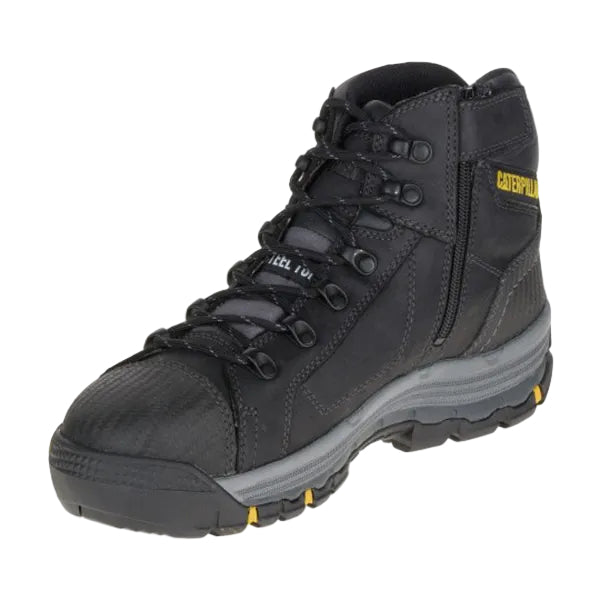 CAT Mens Convex Zip Sided Safety Boots (P720055) Black | Allingtons
