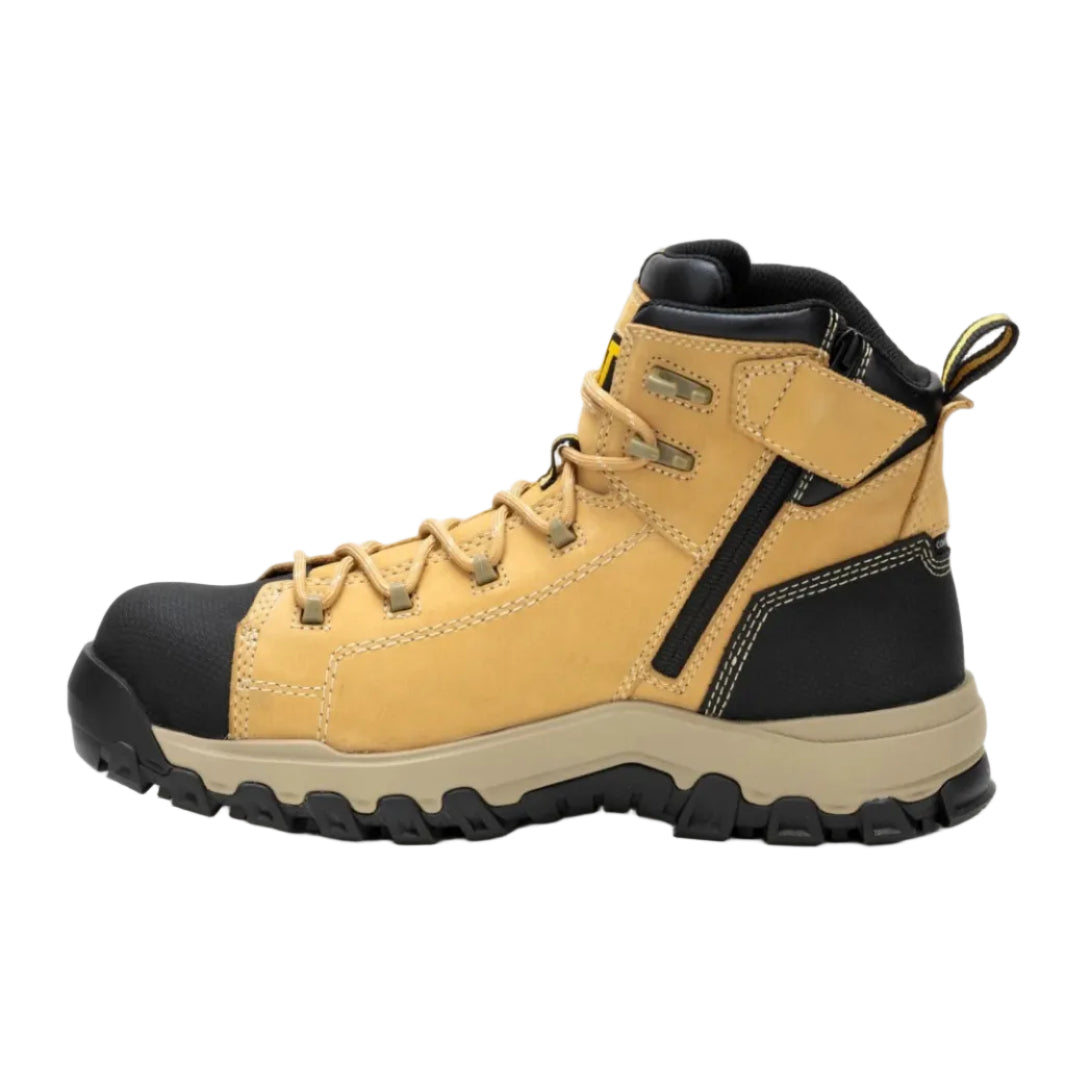 CAT Mens Threshold Zip Waterproof Composite Toe Boots (P726004) Honey Reset [SD]
