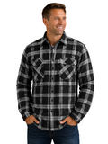 Ritemate Mens Pilbara Open Front L/S Flannelette Shirt (RM123SOF) Grey/Black