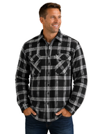 Ritemate Mens Pilbara Open Front L/S Flannelette Shirt (RM123SOF) Grey/Black
