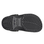 A black Crocs Children's Classic Clogs (206991-001) sole shown on a plain white background.