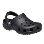A black Crocs Children's Classic Clogs (206991-001) shown in a 3-4 front view on a plain white background.