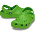 Crocs Children's Classic Clogs (206991-30T) in the colour Crocs Green on a white background.
