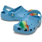 Elite Blue Crocs Children's Classic Scented Snow Cone Clogs (213181-5DU) with a colourful snow cone decoration on a white background.