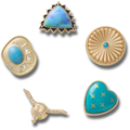 Crocs  Gold Turquoise Western 5 Pack Jibbitz  Shoe Charms (10018463)