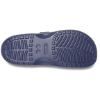 Navy blue Crocs Men's Saturday Sandal (212245-410) sole view with textured pattern on a white background.