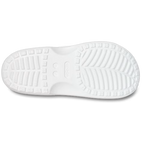 White Crocs Women's Saturday Sandal (213586-100) sole with textured pattern on a transparent background.