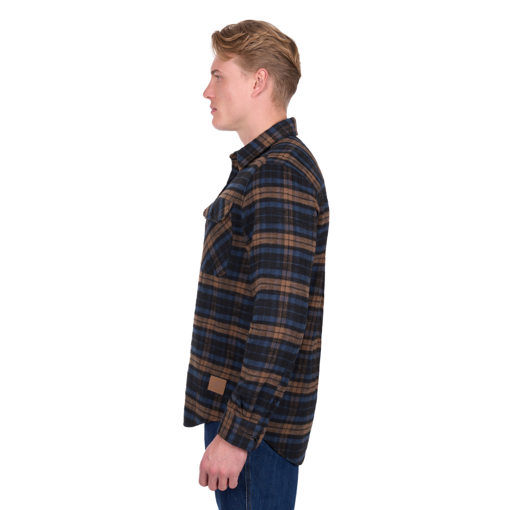 Dux-Bak Mens Hunter L/S Thermal Shirt (D6W1116205) Navy/Dark Tan