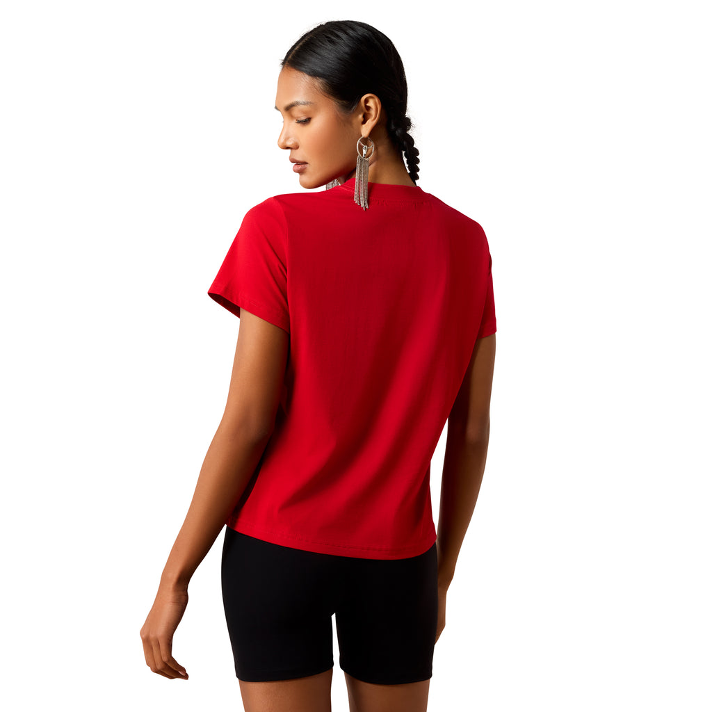 Ariat Womens Collegiate Howdy S/S Tee (10079903) Crimson/White