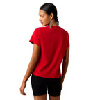 Ariat Womens Collegiate Howdy S/S Tee (10079903) Crimson/White