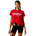 Ariat Womens Collegiate Howdy S/S Tee (10079903) Crimson/White
