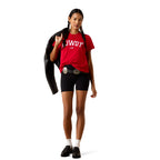 Ariat Womens Collegiate Howdy S/S Tee (10079903) Crimson/White