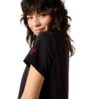 Ariat Womens Collegiate Darlin S/S Tee (10079918) Black/Garnet
