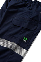 FXD Mens WP-12CT Elastic Waist Stretch Risptop Cuffed Taped Work Pants (FX02606029) Navy