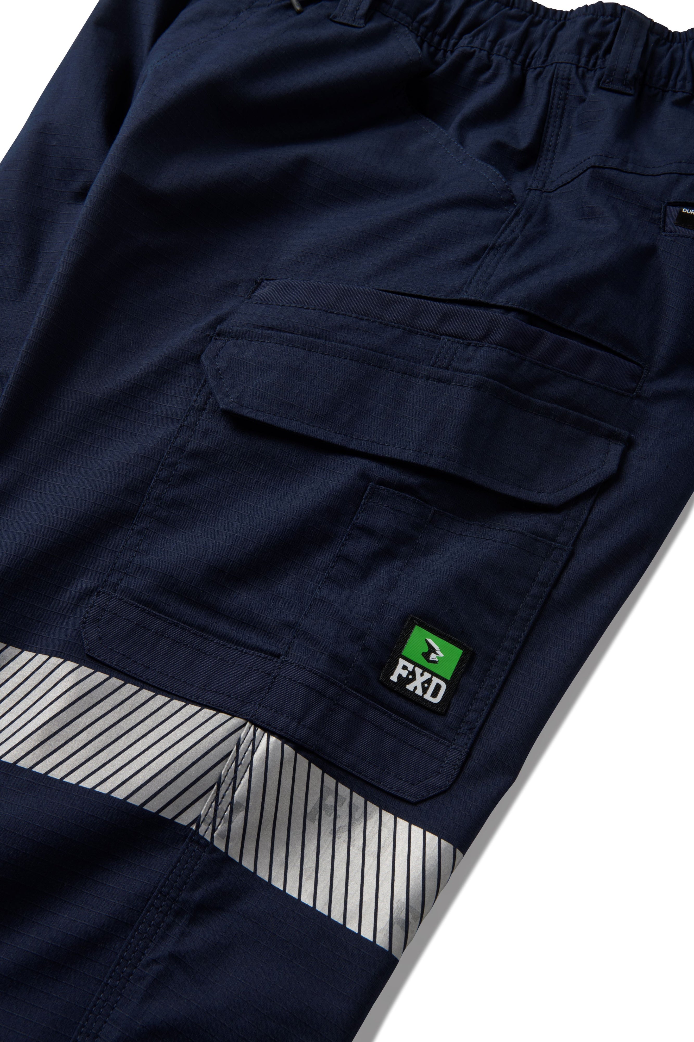 FXD Mens WP-12CT Elastic Waist Stretch Risptop Cuffed Taped Work Pants (FX02606029) Navy