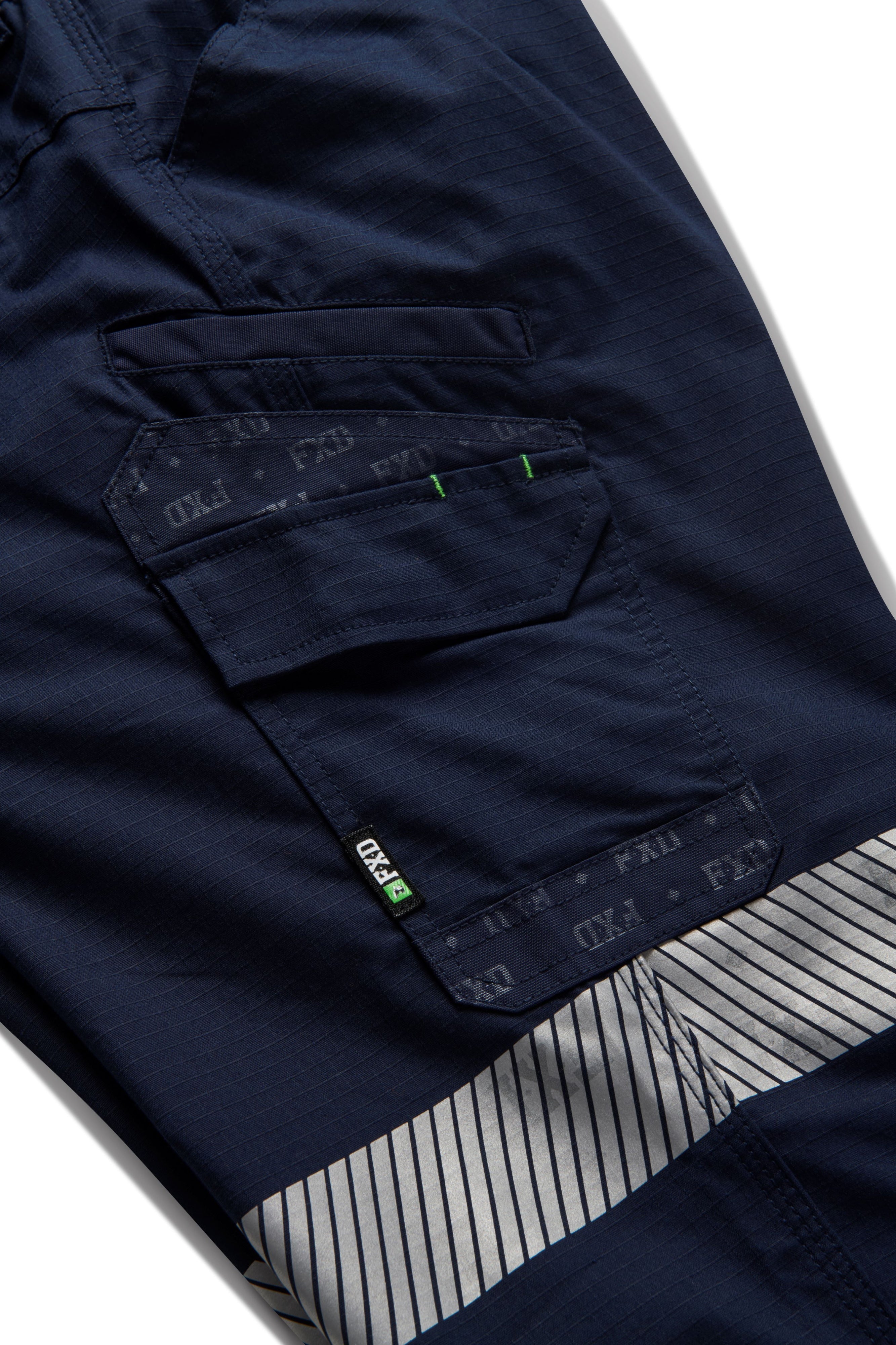 FXD Mens WP-12CT Elastic Waist Stretch Risptop Cuffed Taped Work Pants (FX02606029) Navy