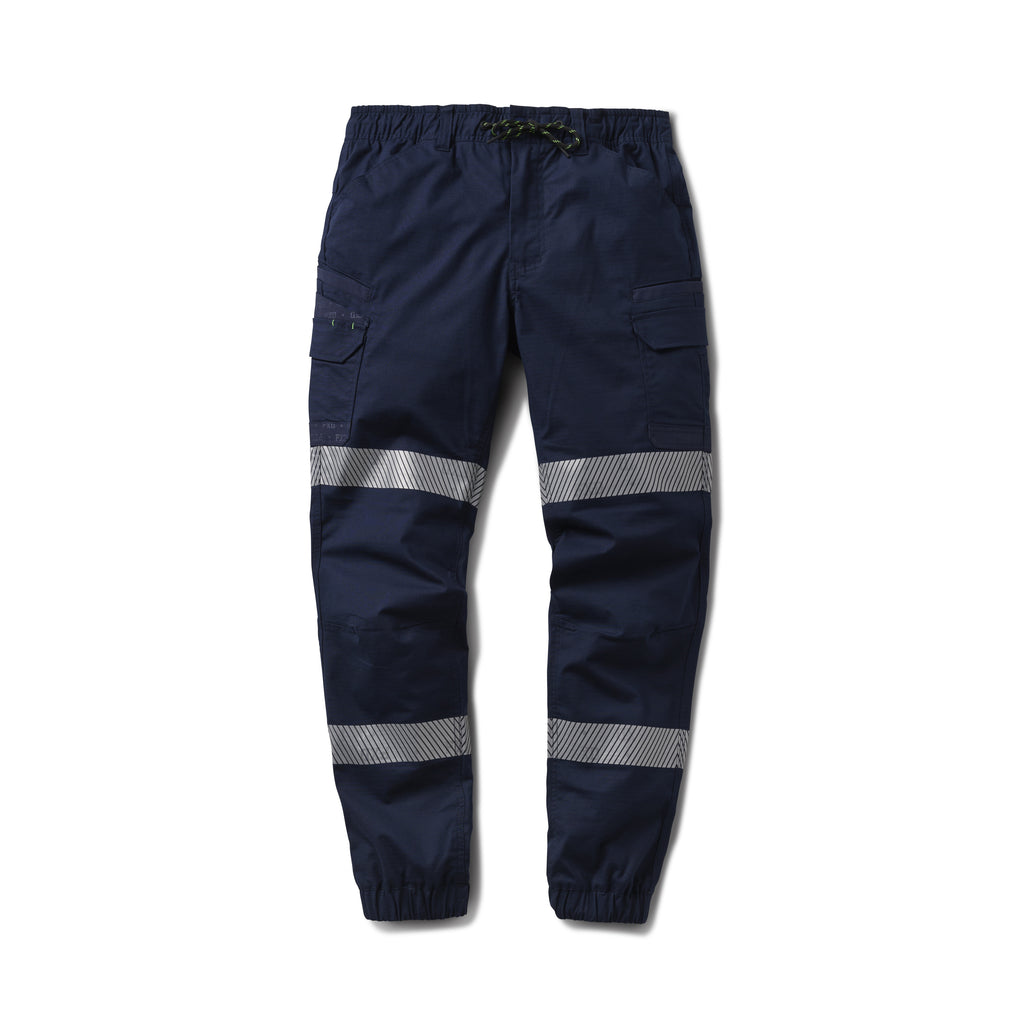 FXD Mens WP-12CT Elastic Waist Stretch Risptop Cuffed Taped Work Pants (FX02606029) Navy