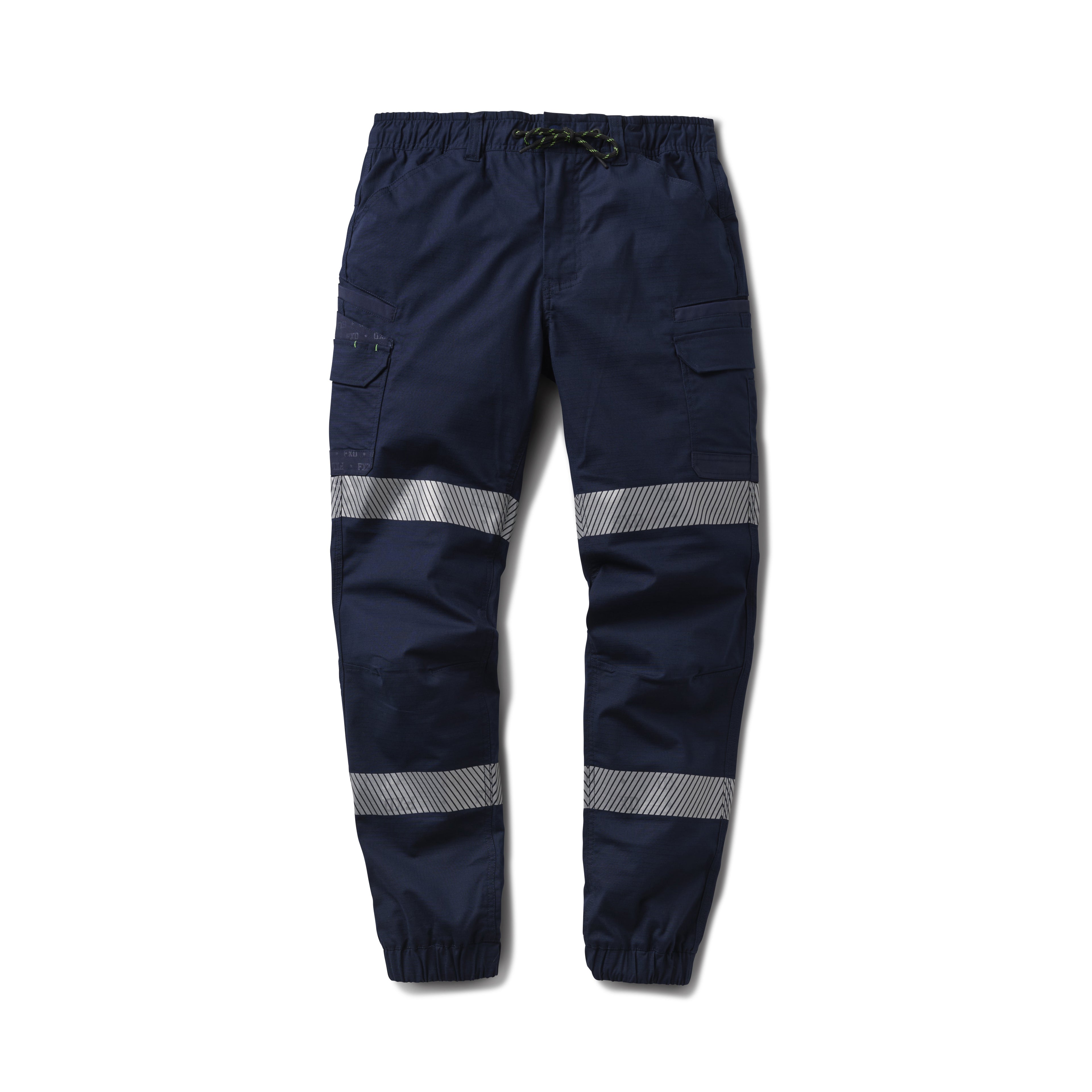 FXD Mens WP-12CT Elastic Waist Stretch Risptop Cuffed Taped Work Pants (FX02606029) Navy