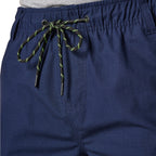 Close-up of navy FXD Men's WS-7 Work Shorts (FX02306022) showing waist band and drawcord detail.