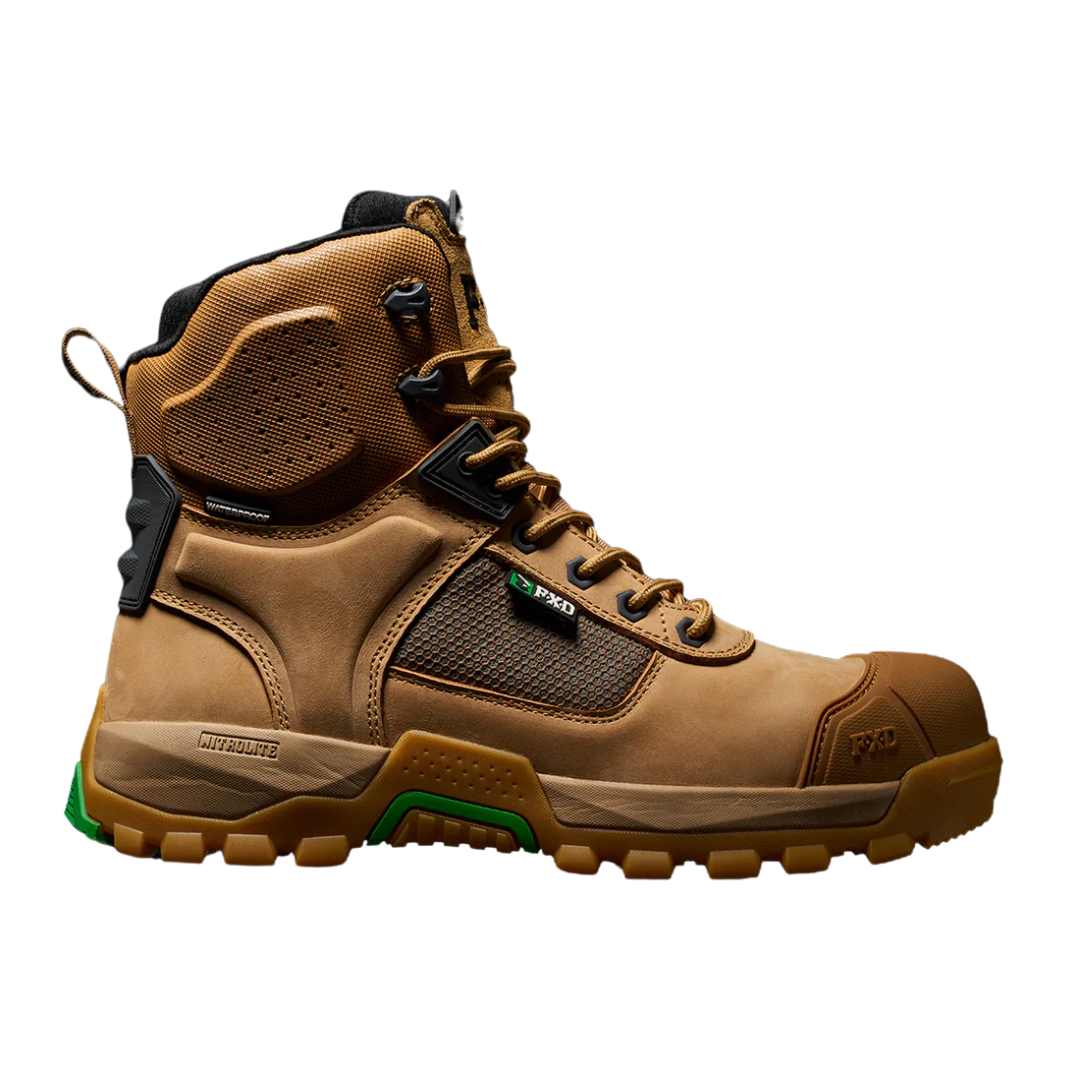 FXD Mens WB-1WP Waterproof Zip Sided Safety Boots (FXWB1WP) Wheat