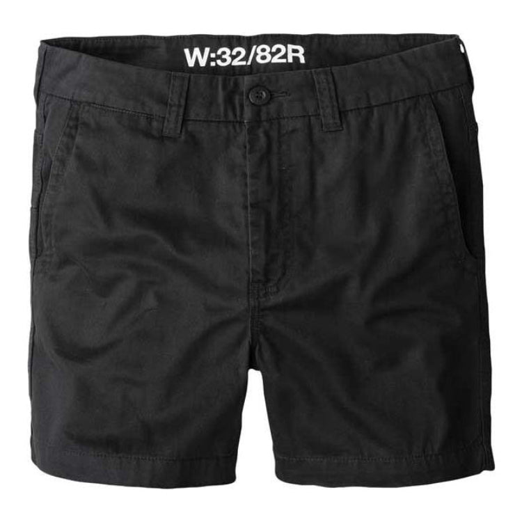 A flat lay of a pair of black FXD Men's WS-2 Work Shorts (FX01136005) against a solid white background.